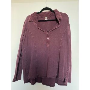 Free People Burgundy Shirt